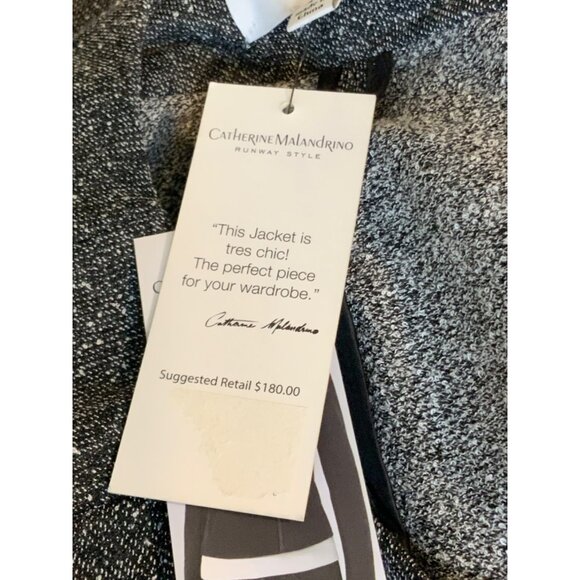 Catherine Malandrino Gray Speckled Asymmetrical Zip-Up Jacket Sze XL NWT! $180 - Picture 9 of 9